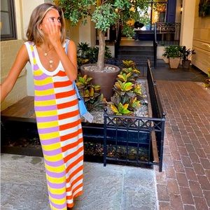 Staud knit colorblock midi